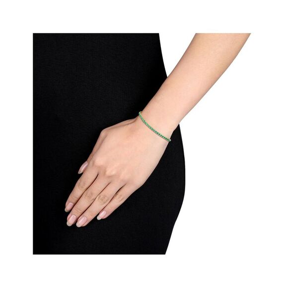 4.59 Carat (ctw) Lab-Created Emerald Bracelet Yellow Plated Sterling Silver